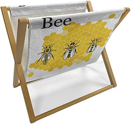 Стойка за списания и книги Ambesonne Queen Bee, Компютърен Графичен фигура на Кралица Търтеи и Работници, Органайзер за подови