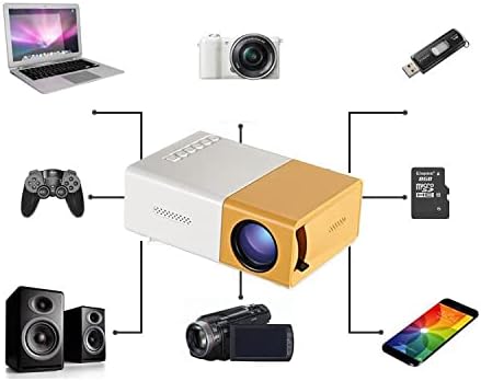 Преносим Уличен Мини Проектор за домашно кино с Аудиоинтерфейсами USB, HDMI, AV TF за лаптопи, смартфони, iOS, Android, Таблети и дистанционното управление на подарък за децата