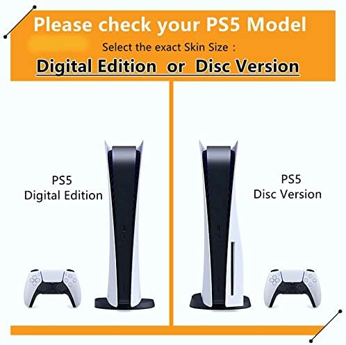 ECLAY FXCON за PS5 Skin Disc Edition & Digital Edition на Винил калъф за конзола и контролер, който е защитен от надраскване, съвместим с PS5 536458, без мехурчета (Размер: цифрова издание)
