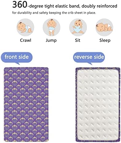 Лилава чаршаф за легло с цветен модел, Стандартна чаршаф за матрак за легло, мека чаршаф за матрак, за деца - Отличен