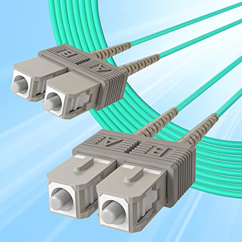 Оптичен свързващ кабел - SC към SC OM3 10 GB/Гигабитная Многорежимная Скок Duplex като 50 / 125μm хм ХАЛОГЕННИ Оптичен кабел за SFP-радиоприемник, Aque, 1 Метър (3,3 фута)