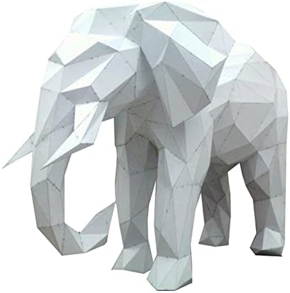 Слон Геометричен Хартиен Трофей 3D Хартиена Скулптура Творческа Книжен Модел Ръчно изработени Оригами Пъзел