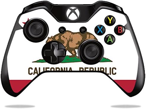 Кожата MightySkins, съвместим с контролера на Microsoft Xbox One или One S - Флаг Калифорния | Защитен, здрав и уникален Винил
