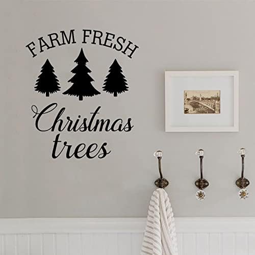 Стикери за стена със Свежи Коледни коледни елхи във Фермата, Коледни Стикери За Стена, Vinyl Стикер, Стикер