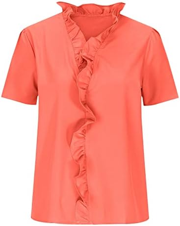Блуза, Риза за Дами Лято Есен Кафтан 2023 Облекло Модерен V Образно Деколте Хол Баска Скромна Блуза 91 91