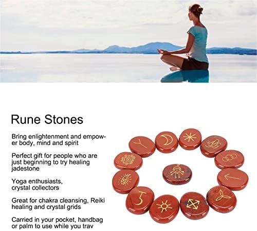 Рунически Jadeite, Определени от 13 теми с Руническими Камъни от Нефрит, Скъпоценен Камък с Правоъгълна Форма, Руни, Мъдростта