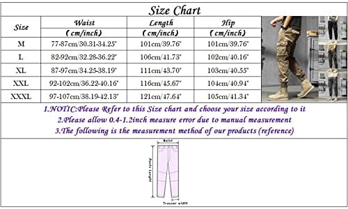 MIASHUI Джобни Панталони Мъжки памучни Плюс Размера на Джоба Обикновена Панталони С Еластичен Ластик На Талията Общи