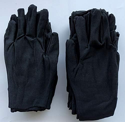 BesYouSel 6 Чифта Памучни Ръкавици, Черни Памучни Ръкавици, Меки Памучни Ръкавици, Церемониални Ръкавици, Устойчиви на замърсяване,