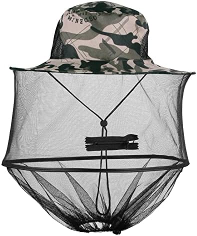 Lpraer mosquito net На Главата си Шапка Солнцезащитная Шапка Кофа Шапка с Подвижни Скрита Мрежа Мрежа за Риболов, Пешеходен