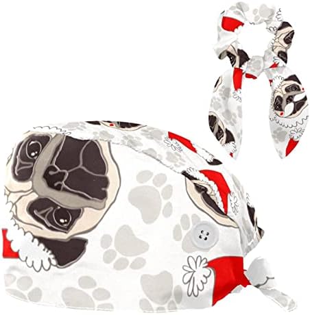 Чудесен Коледен Puppy Кучета Конфетная Работна Шапка с Копчета Регулируема Пищната Шапка Унисекс Шапка-Търкане