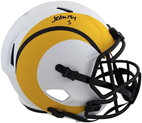 Рэмс Джален Рамзи Подписа Голям Шлем Lunar Speed Представител От JSA Witness - Каски NFL с Автограф