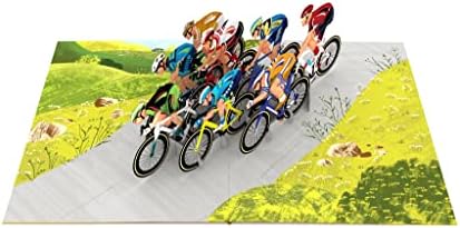 Liif Bicycle Racing Колоездене 3D Поздравителна Всплывающая Картичка за Деня на бащата, Картичка за Рожден