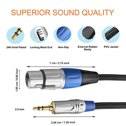 Сеньор Кабел Микрофон кабел XLR - 3,5 мм (1/8 инча), конектор XLR-Mini Jack, Допълнителен микрофон на кабел за видеокамери,