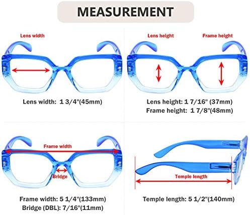 Очила за четене в големи рамки Eyekepper от 4 дисциплини за жени - Мода Ридеры голям размер +3,00