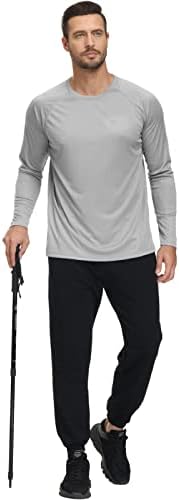 Мъжки Ризи с дълъг ръкав UPF 50 + UV Солнцезащитная Риза за Разходки, Джогинг, Плуване, Тренировки, Защита От Акне, Тениска
