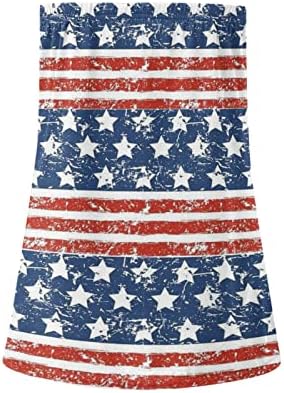 Ризи 4 юли, Върховете на Бретелях за Жени с Флага на САЩ, Летни Ежедневни Тениски Без Ръкави в Патриотичен Ивица със Звездите,