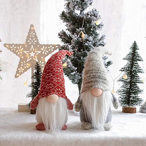LARLIFE Коледна Украса, Ръчно изработени във вид на Елф, Шведски, Фигурки на Дядо Коледа (Червен)