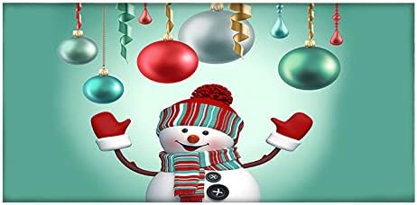 7x16FT Весел Коледен Празничен Банер, Стенни картини на гаражни врати, Зимен, Снежен човек, Дядо коледа, Външно Голямо Украса