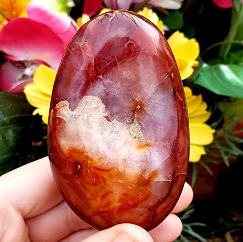 Карнеол-голям полиран кристал свободна форма, здравословен природен метафизически скъпоценен камък