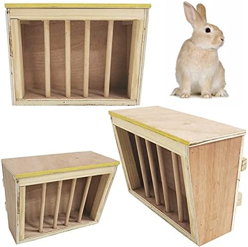 kathson Rabbit Стойка За Подаване на Сено, Дървени Хранилки За Хранене Заек Притежателя на Трева За Малки Животни