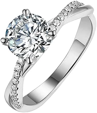 2023 Нови дамски пръстени, размер на пръстен с бели кристали, 511 бижутерия, брачни халки от сребро 925 проба,