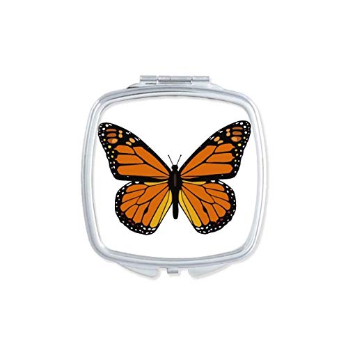 Проба на пеперуди в Оранжево Огледалото Компактно Преносимо Карманное Козметично Двустранно Стъкло