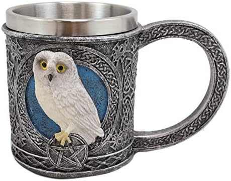 Съдове за напитки Ebros Замаяна Snow White Owl Приказно Сови Арктика Тундрата С кельтскими Племенни Татуировки