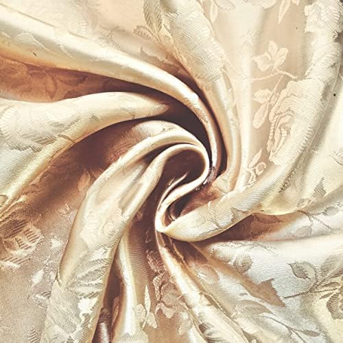Kayla Шампанско бежовата полиестерна жаккардовая плат с цветен модел, брокат, сатен, двор - 10004