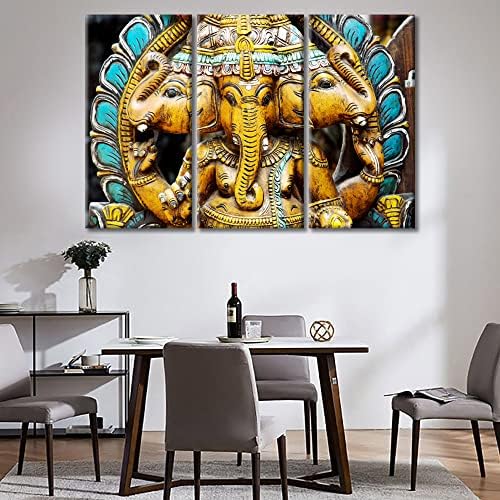ТУМОВО Ганеша Стенно Изкуство Хиндуистки Бог Платно Картина Стенно Изкуство Лорд Слон Ганеша Картини за Декорация на стените