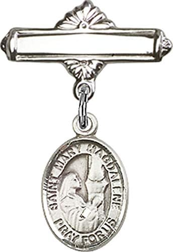 Детски икона Jewels Мания за талисман на Св. Мария Магдалена и полирани игла за бейджа | Детски иконата е от Сребро