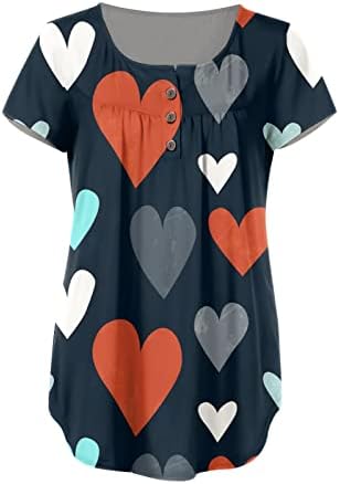 Женствена Рокля-риза, Тениска, Пуловер С Катарама, V-Образно деколте, Риза във формата на Сърце, Къс Ръкав, Лятна