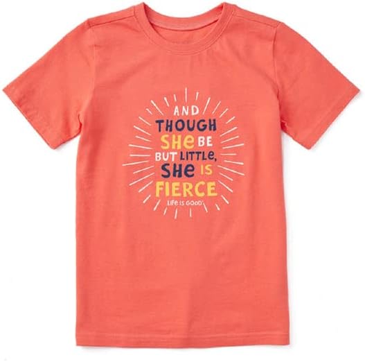 Животът Е Красив. Детска тениска She is Fierce SS Crusher Tee, Манго и Портокал, Среден