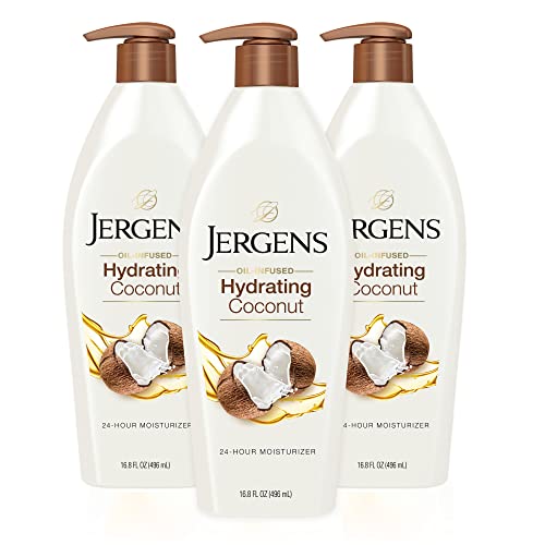 Овлажняващ крем за тяло Jergens Hydrating Coconut, 16,8 унция (опаковка от 3 броя)