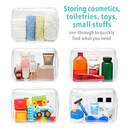 Чанта за тоалетни принадлежности F-color, одобрен от TSA, 2 опаковки, Прозрачни пътни чанти за тоалетни принадлежности - Прозрачни козметични чанти за грим, Прозрачни ча?