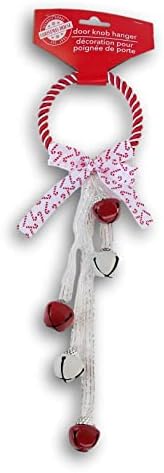 Коледна рамка, която да закачалка за дрехи със Звънци - 11 инча (бял и червен)