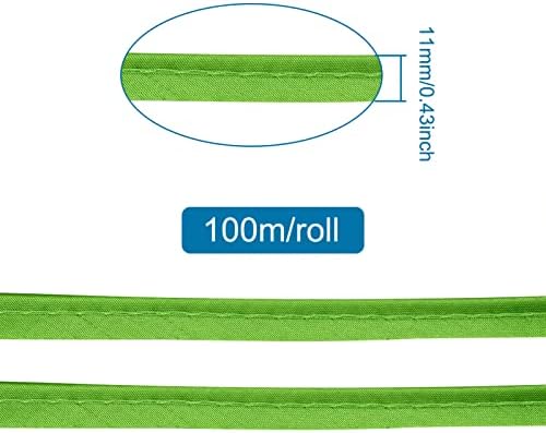 Cheriswelry 100 м/Ролка 3/8 инча (11 мм), Лаймово-Зелена Макси Лента За украса на Кантов, Полиестерна Макси Лента за