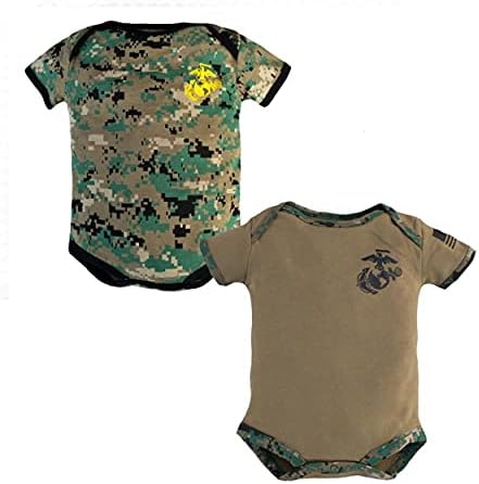 Удобно Детско Боди USMC от две Опаковки С Логото на Корпуса на морската пехота