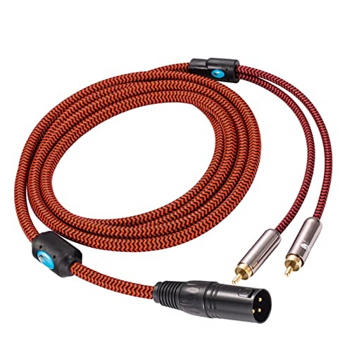 Аудио кабел XLR в двойна RCA, Съвместим с акустична усилване Микшерной конзолата Обикновен 2 * RCA към XLR 3-Пинов Екранировка кабел OFC 1 m 2 M, 3 M, 5 M 8 M 10 M (Размер: 2 метра)