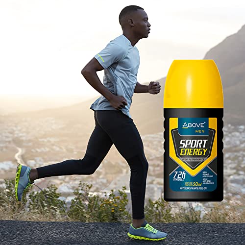 ABOVE Sport Energy - Roll дезодорант-антиперспиранти за 72 часа - Дърво-цветен аромат, Предпазва от изпотяване и