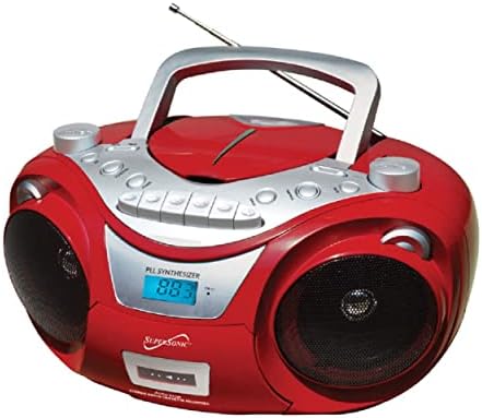 Свръхзвуков CD MP3 Bluetooth AM FM Boombox Червено (всеки), сребрист (SC-739BTSILVER)