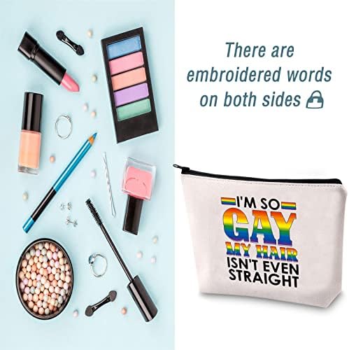 LEVLO Забавни подаръци за ЛГБТ-прайда, съм гей, Аз Дори Косата не е Прав, козметични чанти Rainbow LGBT Month Помагат Обичам