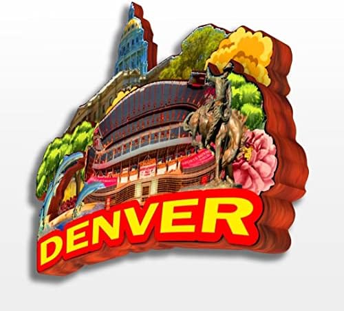 Денвър Колорадо САЩ Америка е Магнит За Хладилник Дървена Колекция 3D Дърво Ръчно изработени Пътуване Градски