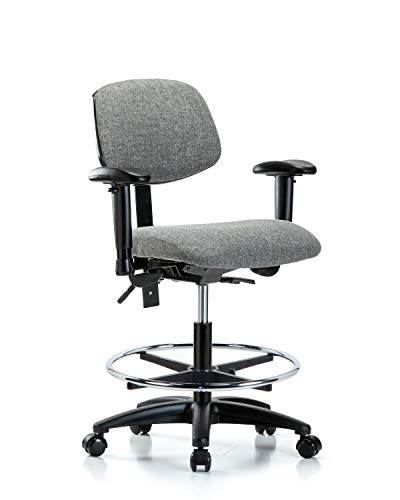 Стол-пейка LabTech Seating LT42500 Средни размери, Плат, Найлон Основа с Наклон, Подлакътници, Хромированное