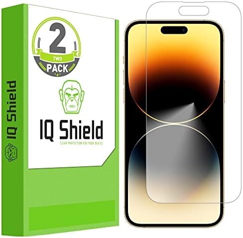 Защитно фолио IQ Shield, която е съвместима с Apple iPhone 14 Pro Max (6,7 инча) (2 опаковки), антипузырьковая Прозрачен филм