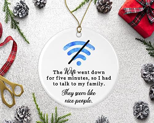 LillaGifts Wi-Fi прекъсна Коледен орнамент - Забавен Коледен орнамент - Коледна Украса и подарък на приятели на семейството
