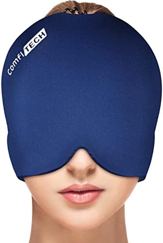 Обвивка на главата Лед от Мигрена ComfiTECH Черно-Синьо