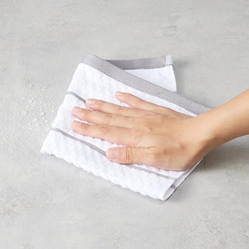 Кърпички За миене на съдове Basics от памук, Хавлиени, С текстура на Пуканки - 8 опаковки, в сивата лента
