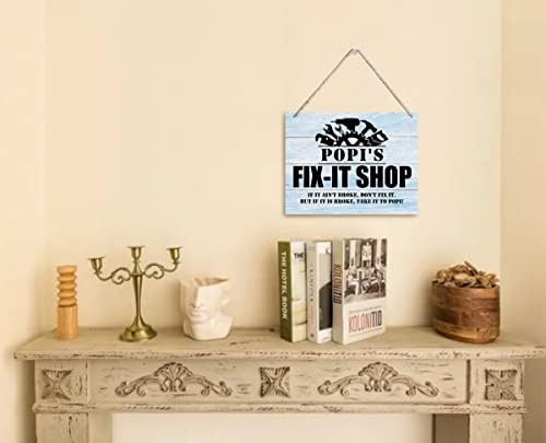 Селски Табела Popi's Fix-It Shop, Ако Тя не се счупи, не Чините Си. Стенни Художествена Табела, Дървени Плакети с