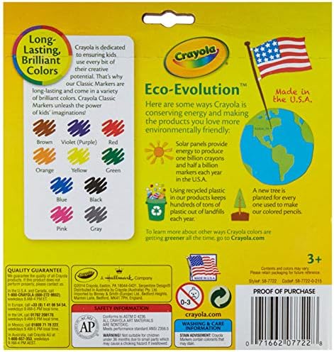 Crayola маркери Broad Line, класически цветове по 10 броя в опаковка (2 броя)