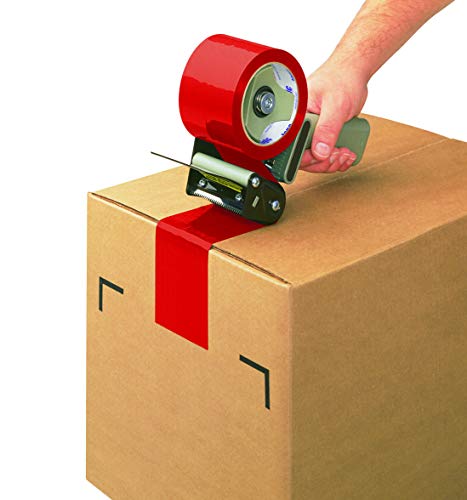 Лентата Logic 2 инча x 55 ярда Червена Опаковъчна лента с дебелина 2,2 Мил, Опаковка от 6 ролки за опаковане, доставка,